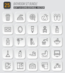 Bathroom Icons Set: Essential Accessories and Fixtures for a Modern Washroom Design