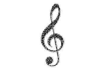 Obraz premium Musical G Clef Halftone Artistic Illustration