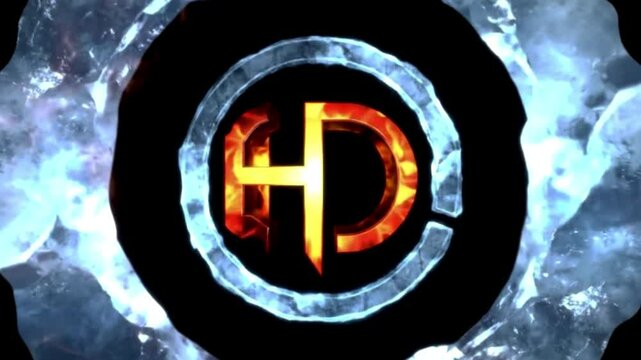 Fiery hd logo reveal ice frame animation