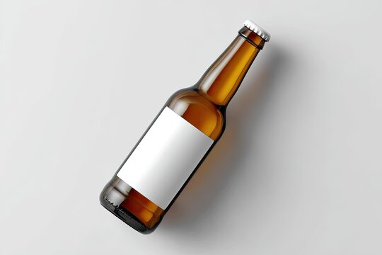 Amber glass bottle with blank label (2)