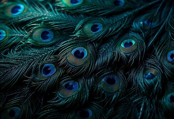 Close-up of Vibrant Peacock Feather Detail. Generative Ai