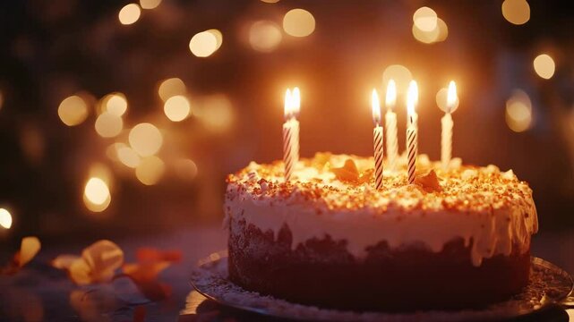 birthday cake with candles