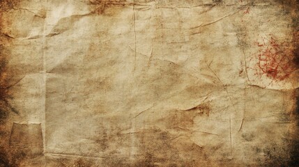Antique Crumpled Parchment Texture with Aged Stains and Weathered Look