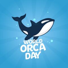 Vector graphic of World Orca Day for World Orca Day celebration.