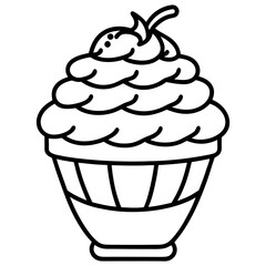 vector illustration of a cupcake