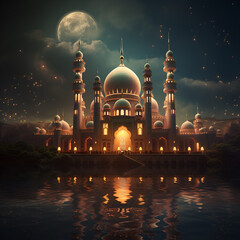 Naklejka premium night view of the mosque