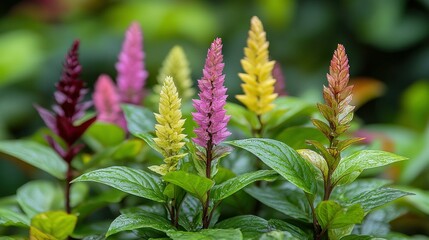 Vibrant multicolored flowers in a lush garden setting