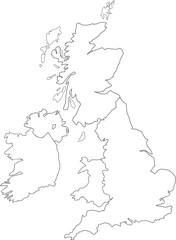 map of united kingdom in gray, ready to use and edit