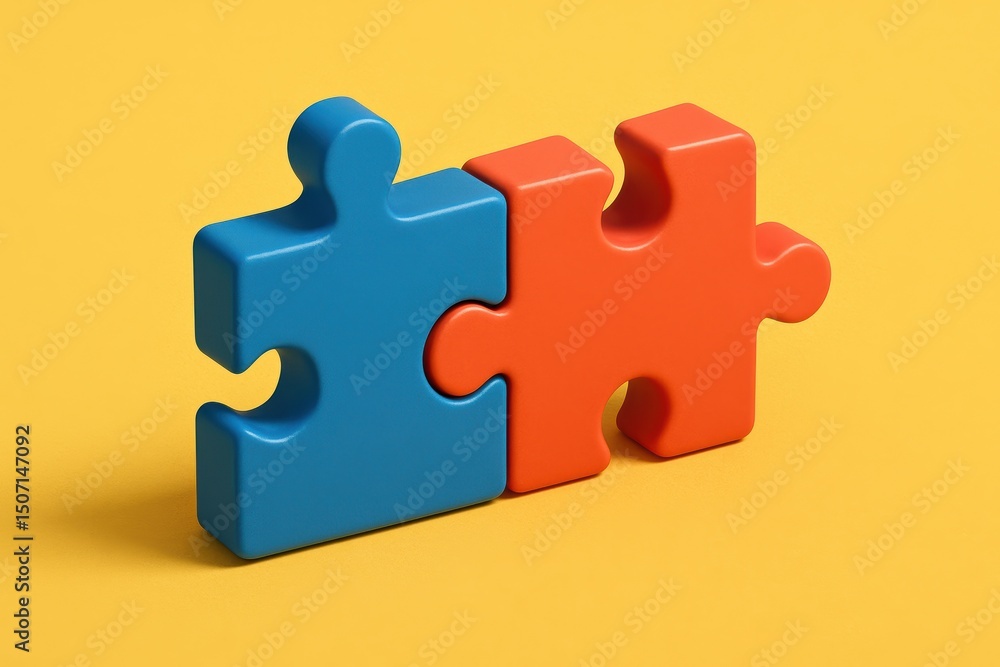 Poster the interlocking puzzle pieces symbolize strategy and decision-making illustrating how collaboration