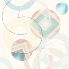 Gordijnen abstract geometric illustration, background with circles, stripes, strokes and splashes © Kirsten Hinte
