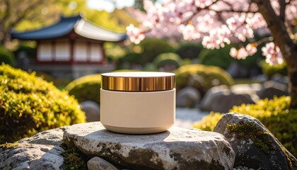 Generated Image of a refined product against the tranquil, natural Japanese backdrop.