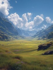 landscape with mountains