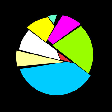 Colorful Segments Form a Bold Abstract Circular Data Chart. Vector Illustrator