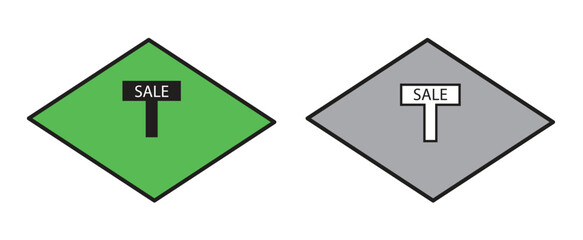 real estate house for sale flat vector illustration