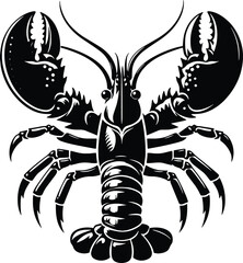 Lobster vector silhouette illustration isolated on a white background