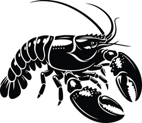 Lobster vector silhouette illustration isolated on a white background