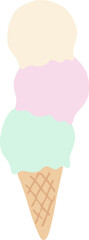 여름간식 아이스크림콘_3단 (일러스트)