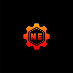 NE Initials Tech Logo Vector Art  Icons  and Graphics