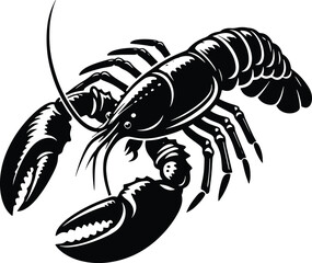 Lobster vector silhouette illustration isolated on a white background