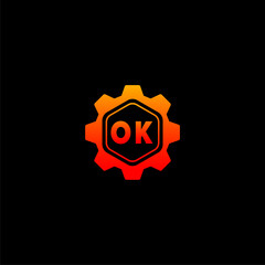 OK Initials Tech Logo Vector Art  Icons  and Graphics