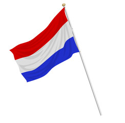Netherlands vector flag. This file is suitable for digital editing and printing in any size. isolated on white background, with a charming design, with semi 3d composition