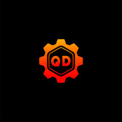 QD Initials Tech Logo Vector Art  Icons  and Graphics