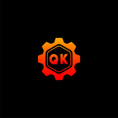 QK Initials Tech Logo Vector Art  Icons  and Graphics
