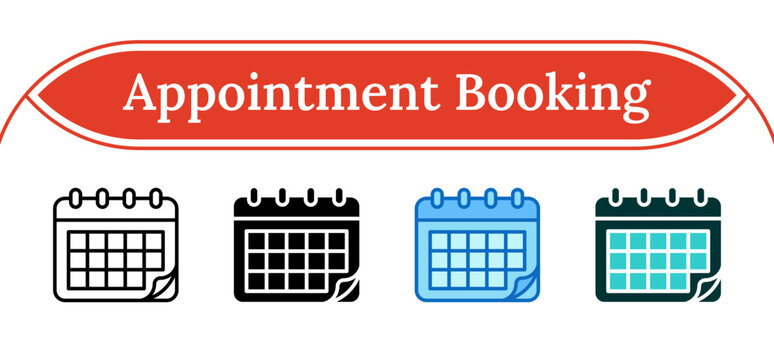 Appointment Booking - Multi Style Outline, Glyph Silhouette, Blue, Dual Tone Icon - Calendar with page corner turned, representing scheduling, meetings, or customer appointment setup