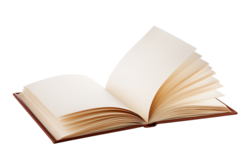 open book with blank pages isolated on white background