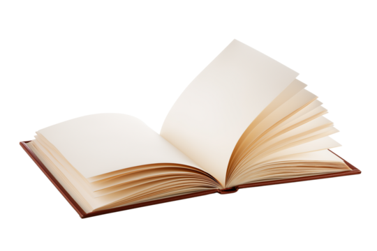 open book with blank pages isolated on white background