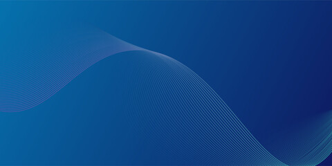 Abstract glowing wave lines on dark blue background. Dynamic wave pattern. Modern flowing wavy lines. Futuristic technology concept. Suit for banner, poster, cover, brochure, flyer, website