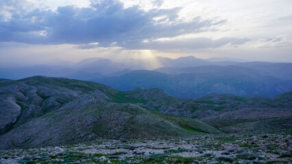 Sunset over Mount Nemrut, Turkey.