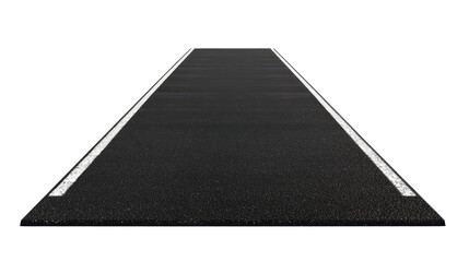Empty asphalt road isolated on white background