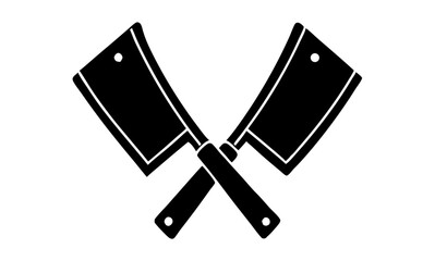 Crossed Cleavers Butcher Shop Logo Design