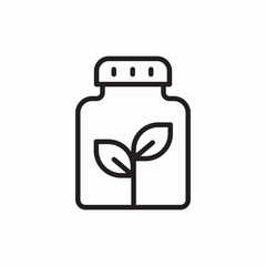 Natural medicine herbal bottle icon vector sign