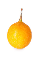 Whole ripe yellow passion fruit isolated on white