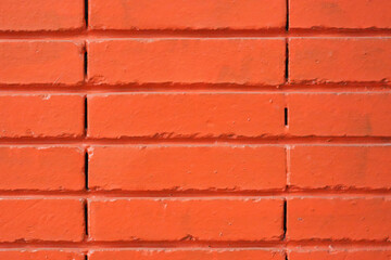 Red brick wall close up. Red brick wall texture background.