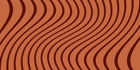 Retro coffee color background. Milk chocolate liquid dessert texture. Wavy swirl candy pattern for poster, cover, banner, pamphlet. Vintage brown trippy hippie wallpaper in 60s or 70s style. Vector