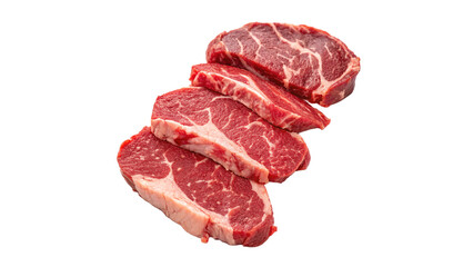 Raw beef pieces  for Culinary Purposes, food preparation isolated on transparent background