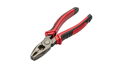 Pliers red and black color isolated on transparent background