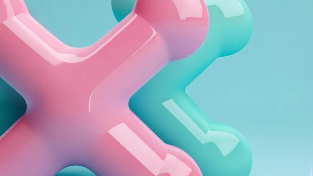 Pastel abstract shape with two objects.