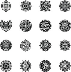 Collection of Geometric Glyph Style Icons

