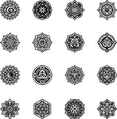 Set of Mystical Symbol Filled Style Icons 

