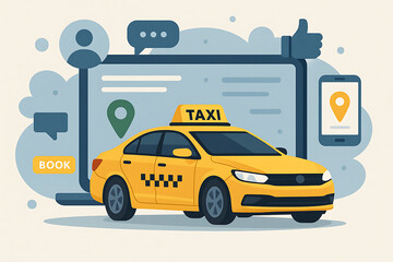 Modern taxi operations powered by online apps.