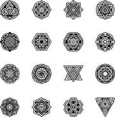 Pack of Geometric Artwork Glyph Style Icons

