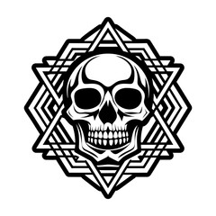 A solid style icon of skull