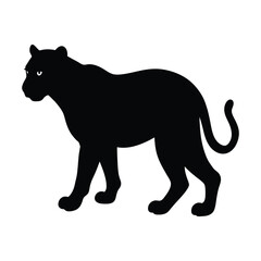 Leopard in Shadows Vector Silhouette