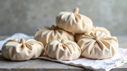 Heap Of Georgian Khinkali Dumplings Food