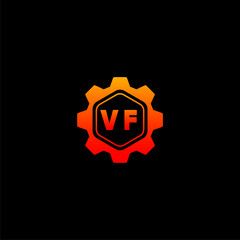 VF Initials Tech Logo Vector Art  Icons  and Graphics