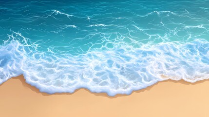 Fototapeta premium Close-up of beach where water foams along the shore, suitable for tropical backgrounds, natural textures, and seascape art.
